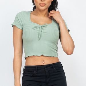 SOLID TOP FLUTTER BOTTOM